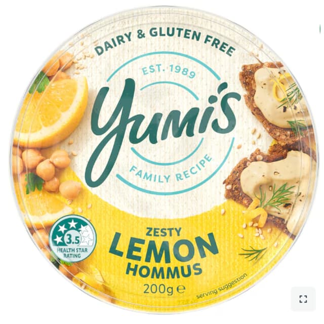 Yumis Zesty Lemon Hommus 200g