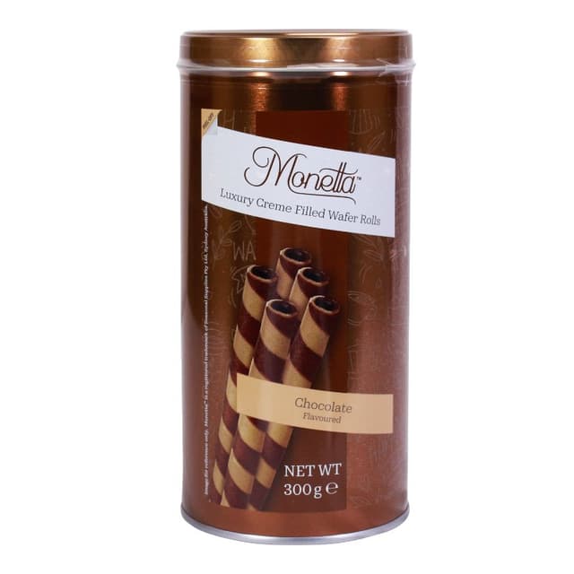 Monetta  Wafer Rolls Chocolate 300g