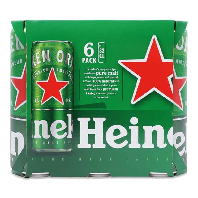 Heineken Lager Beer Can 6s X 320ml