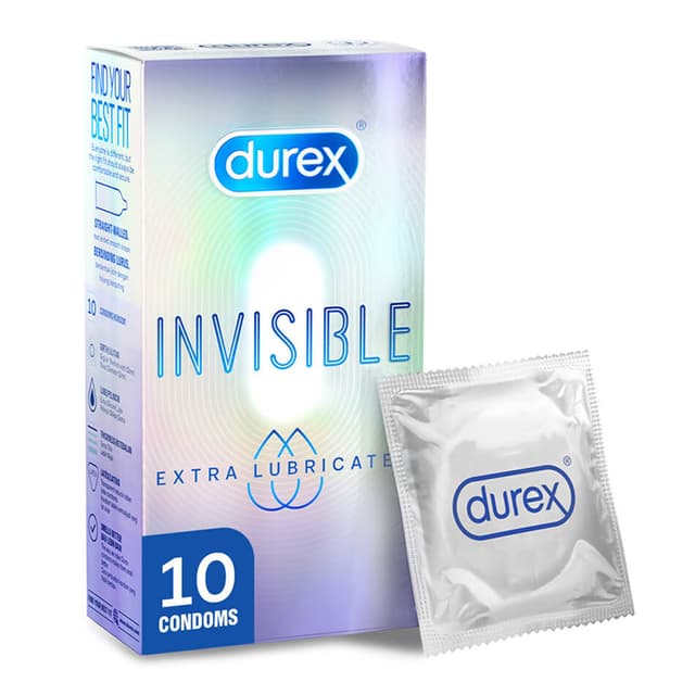 Durex Invisible Extra Lubricated, 10pcs .