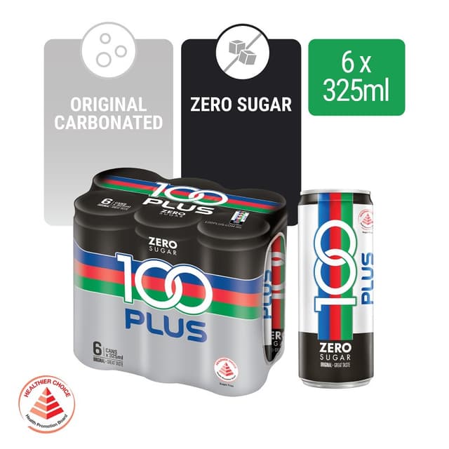 100 Plus Isotonic Drink Zero Cans 6s X 325ml