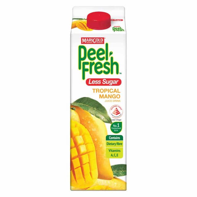 Marigold Peel Fresh Mango Juice Drink - Less Sugar, 1L