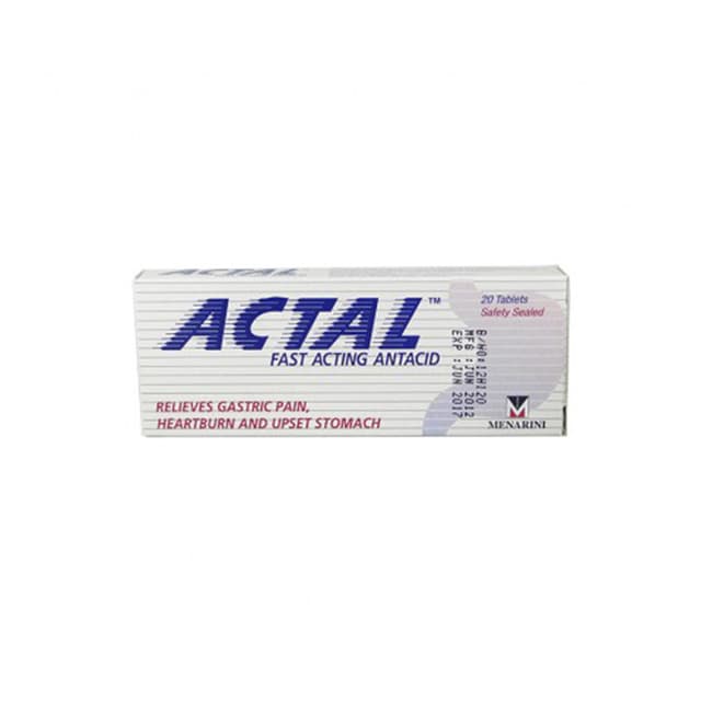Actal Antacid, 20 tablets .