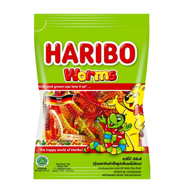 Haribo Worms Gummy, 160G