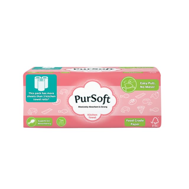 Pursoft Kitchen Towel Softpack 200s