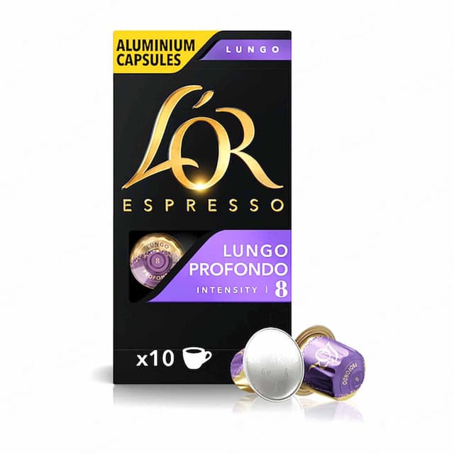 L'OR Espresso Lungo Profondo Aluminium Coffee Capsules 10x52g