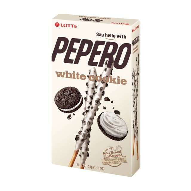 Lotte Pepero Biscuit Sticks White Cookies, 32g