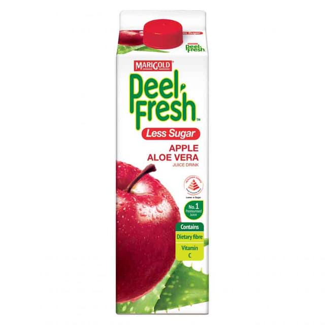 Marigold Peel Fresh Apple Aloe Vera Juice Drink - Less Sugar, 1L