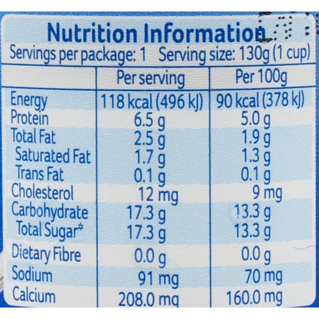 Marigold Low Fat Cup Yoghurt Natural, 130g