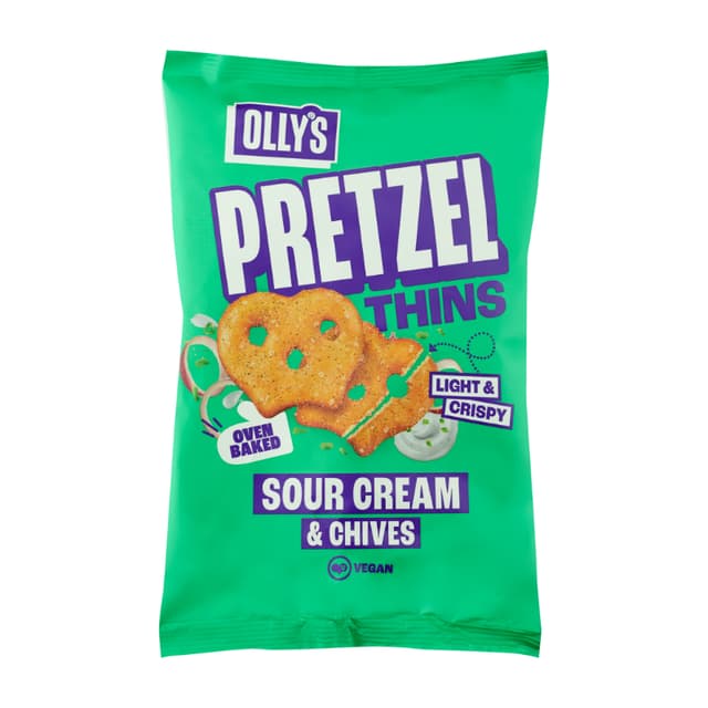 Ollys Sour Cream Onion Pretzels 140g