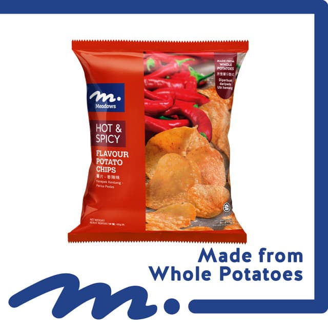 Meadows Potato Chips Hot & Spicy 60g
