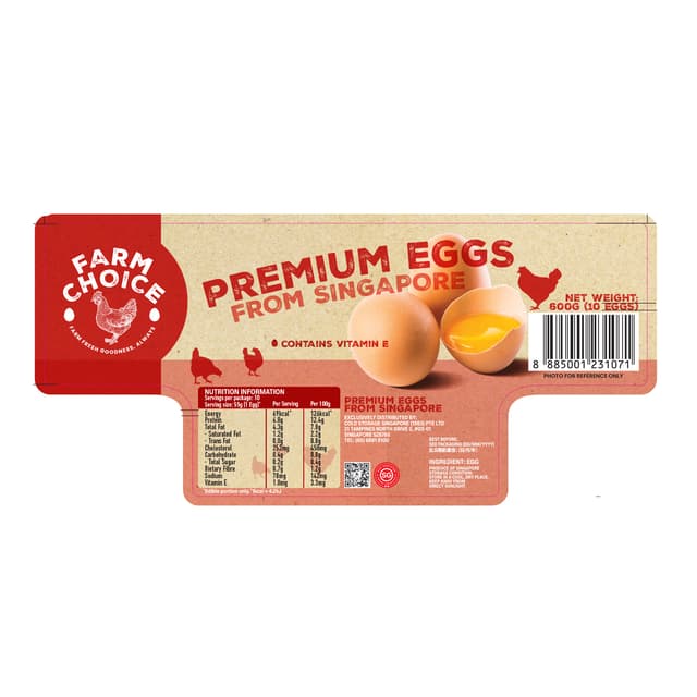 Farm Choice Singapore Premium Eggs 10s 600g