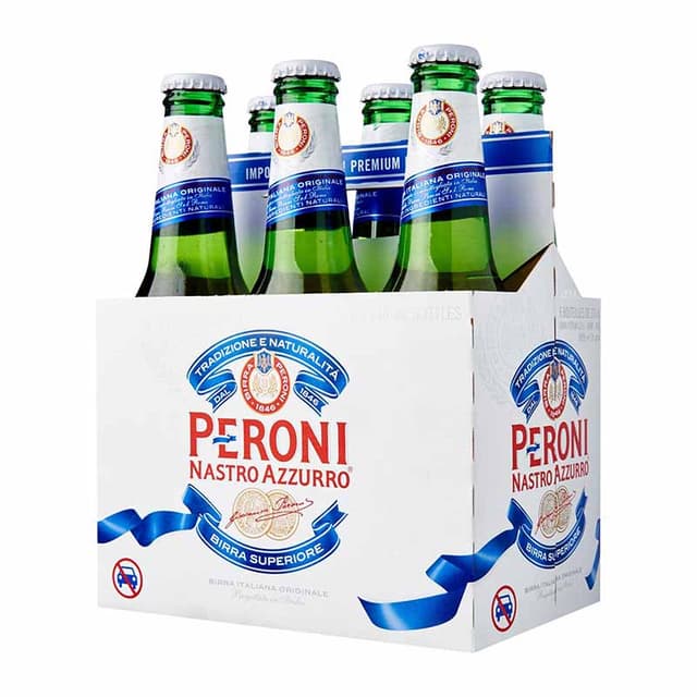Peroni Nastro Azzurro  Beer Bottle 6 x 330ml