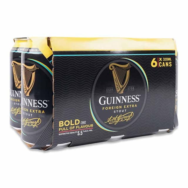 Guinness Extra Stout Can 6s X 320ml