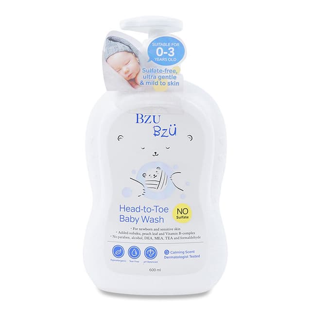 Bzu Bzu Head-To-Toe Baby Wash 600ML