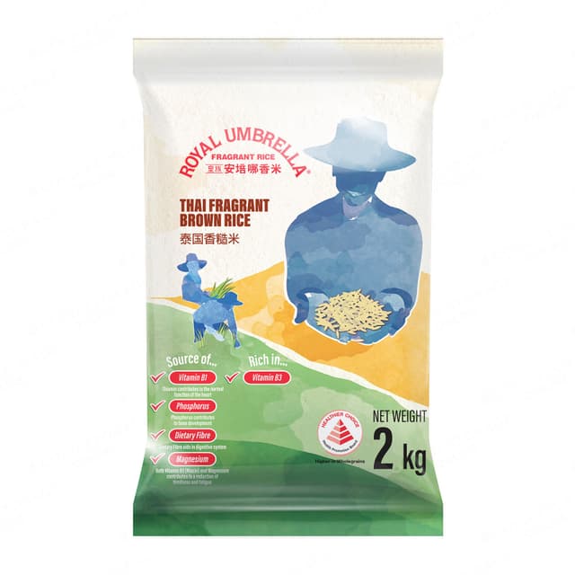 Royal Umbrella Thai Fragrant Brown Rice 2Kg