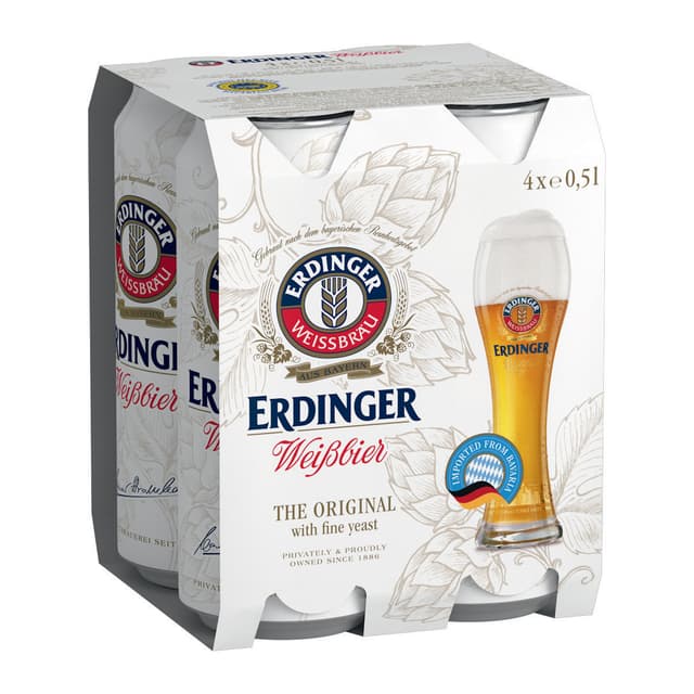 Erdinger Weissbier Can 4 x 500ml