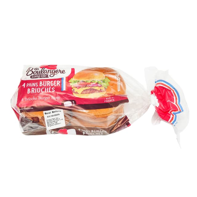 La Boulangere 4 Brioche Burger Bun, 200g