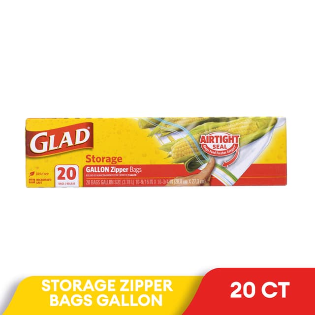 Glad Storage Gallon Zipper Bags 20s