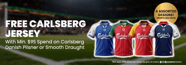 Free Carlsberg Jersey with Min. $95 Spend