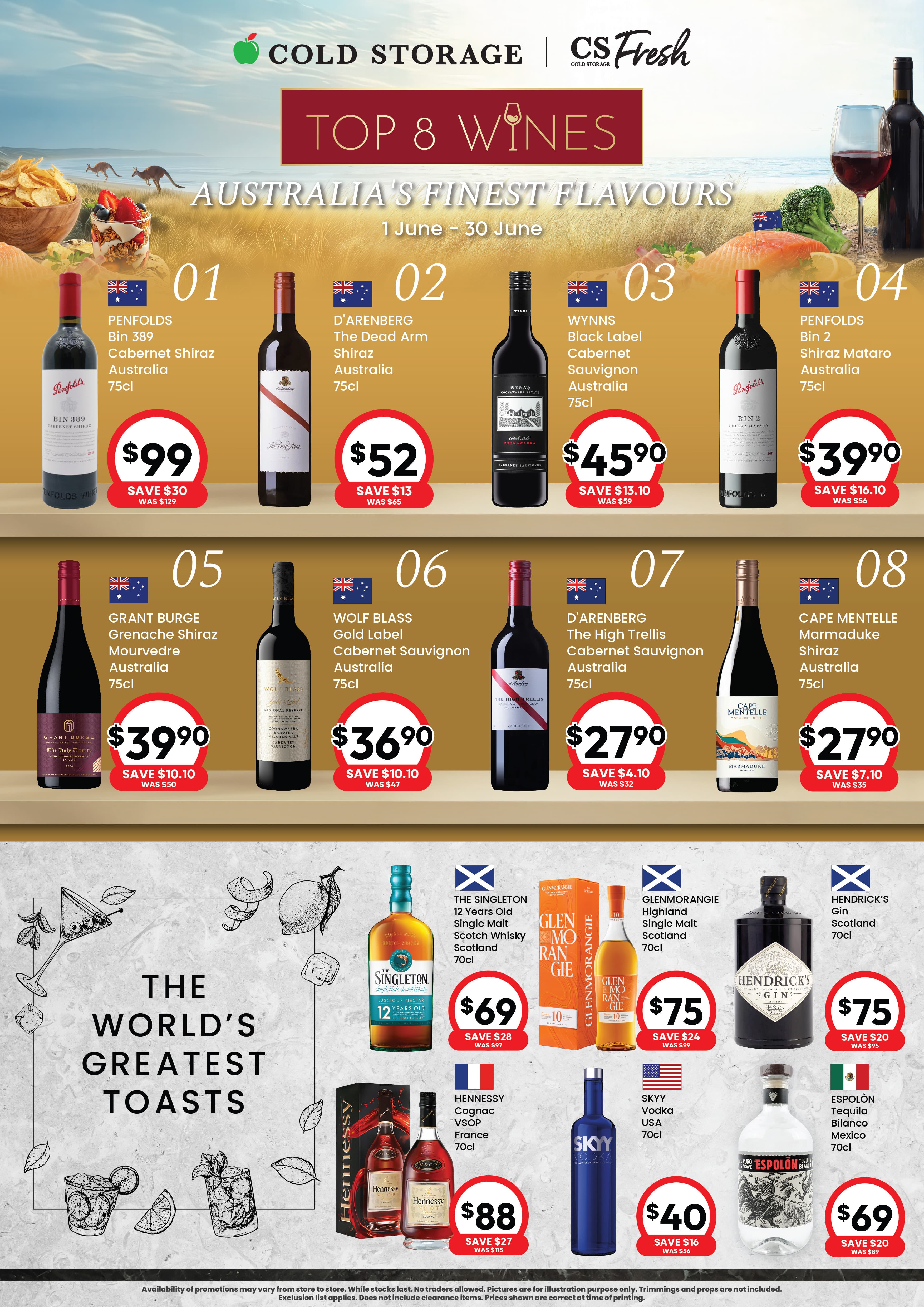 Top 8 Wines: Australia's Finest Flavours (Till 30 Jun)