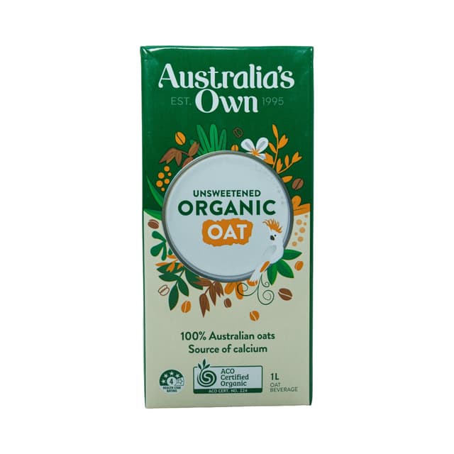 Australia Own Organic Unsweetened Oat Milk 1L