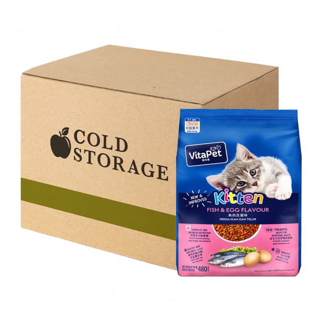 VitaPet Cat Dry Fish & Egg 18 x 480g