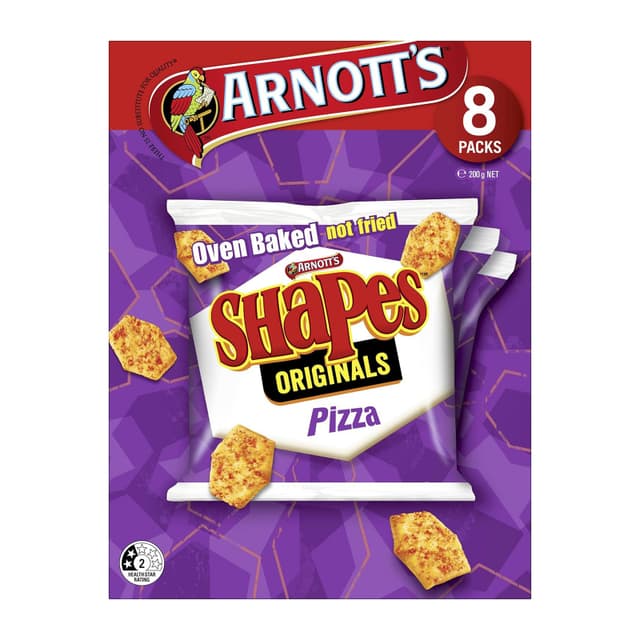 Arnott's Shapes Pizza Flavoured Biscuits Multipack 200g